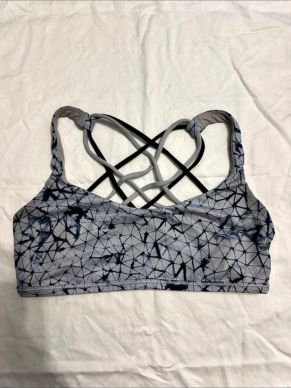 lululemon Free to Be Wild Bra Sports Bra Patterned Gray & Blue